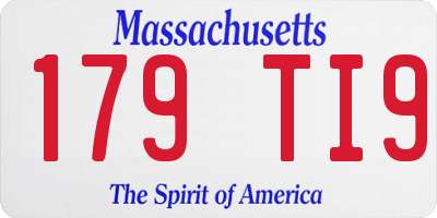 MA license plate 179TI9