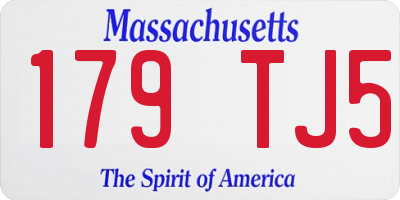 MA license plate 179TJ5