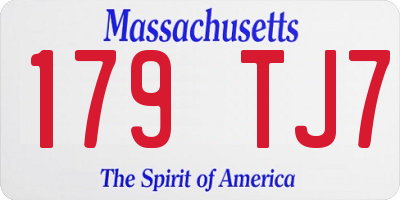 MA license plate 179TJ7