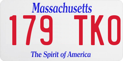 MA license plate 179TK0