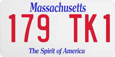 MA license plate 179TK1