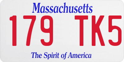 MA license plate 179TK5