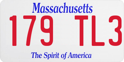 MA license plate 179TL3