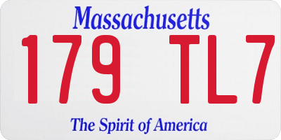 MA license plate 179TL7