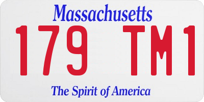 MA license plate 179TM1