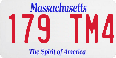 MA license plate 179TM4