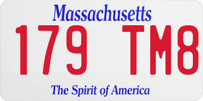 MA license plate 179TM8