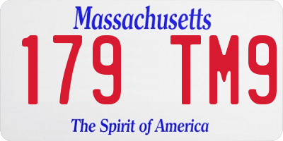MA license plate 179TM9