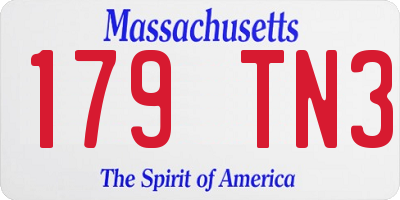 MA license plate 179TN3