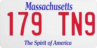 MA license plate 179TN9