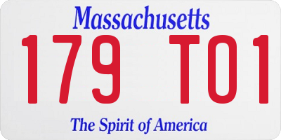MA license plate 179TO1