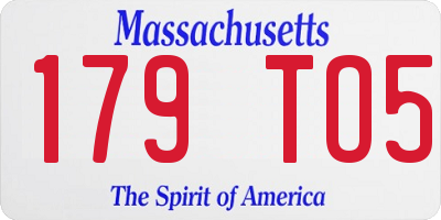 MA license plate 179TO5