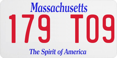 MA license plate 179TO9
