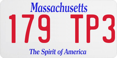 MA license plate 179TP3