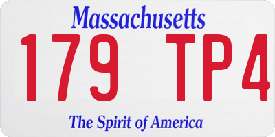 MA license plate 179TP4