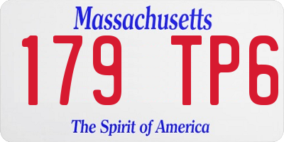 MA license plate 179TP6