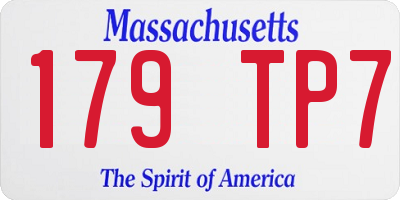 MA license plate 179TP7