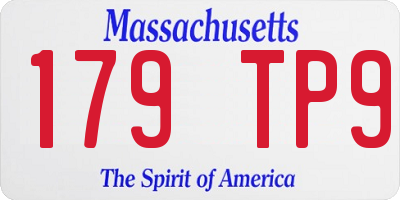 MA license plate 179TP9