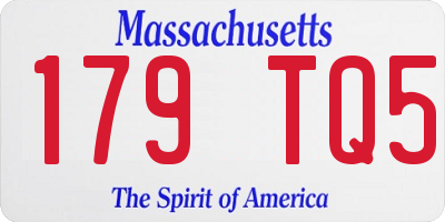 MA license plate 179TQ5