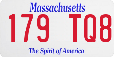 MA license plate 179TQ8