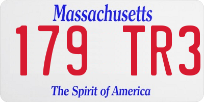 MA license plate 179TR3