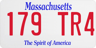 MA license plate 179TR4