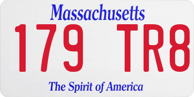 MA license plate 179TR8