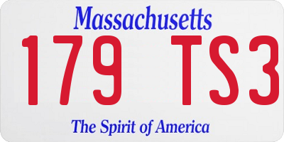 MA license plate 179TS3