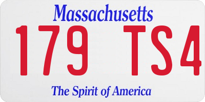 MA license plate 179TS4