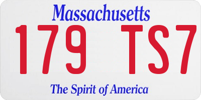 MA license plate 179TS7
