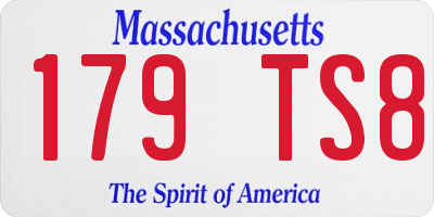 MA license plate 179TS8