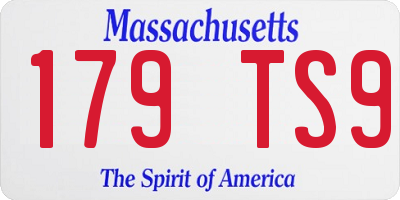 MA license plate 179TS9