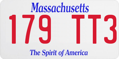 MA license plate 179TT3