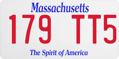 MA license plate 179TT5