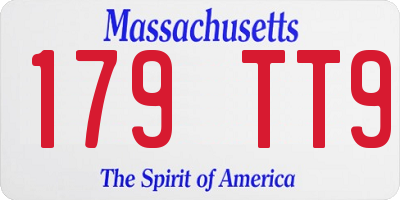 MA license plate 179TT9
