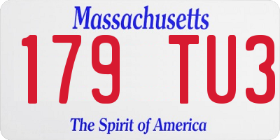 MA license plate 179TU3
