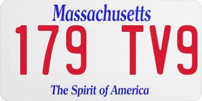 MA license plate 179TV9