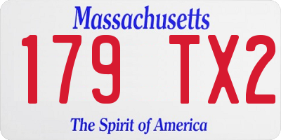 MA license plate 179TX2