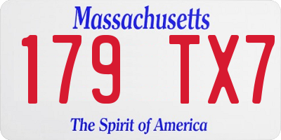 MA license plate 179TX7