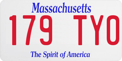 MA license plate 179TY0