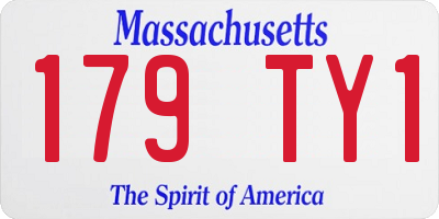 MA license plate 179TY1