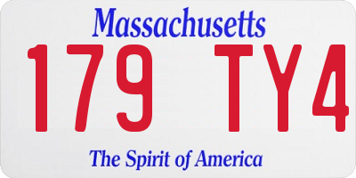 MA license plate 179TY4