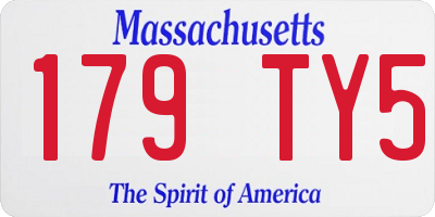 MA license plate 179TY5