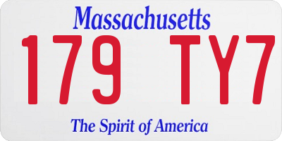 MA license plate 179TY7