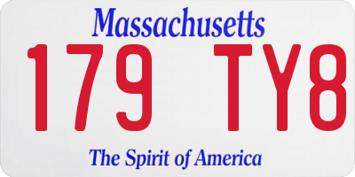 MA license plate 179TY8