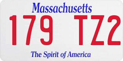 MA license plate 179TZ2