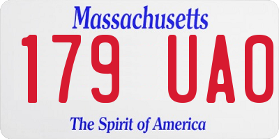 MA license plate 179UA0