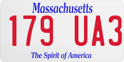MA license plate 179UA3