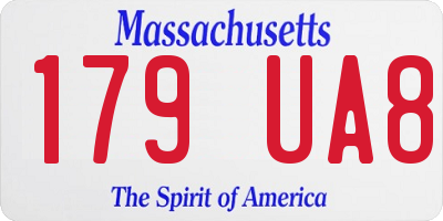 MA license plate 179UA8