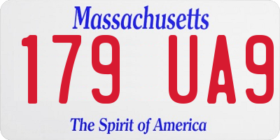 MA license plate 179UA9